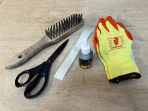 Preparation for replacing rope seals on a woodburner stove