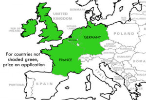 Rangemoors Delivery Service. A map showing the shipping destinations Rangemoors currently ship spares and parts to. 